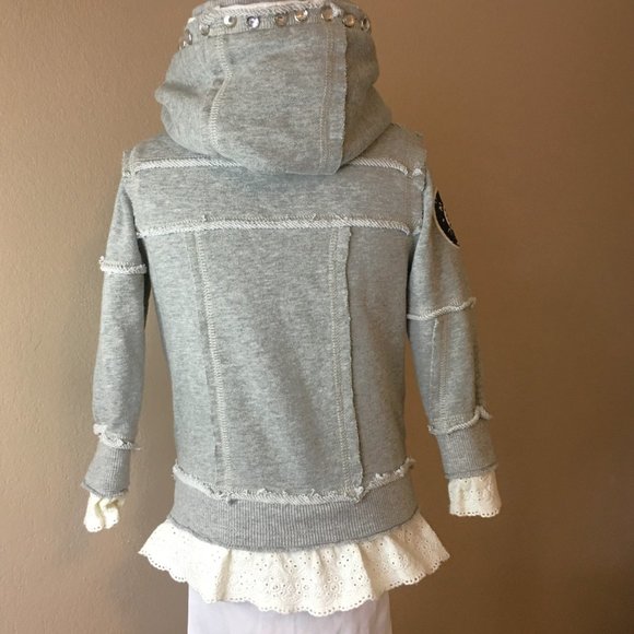 MINI SHATSU Puppy Lace Zip-Front Hoody - Picture 8 of 11